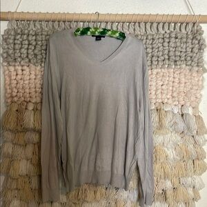 Banana Republic Silk Cashmere Cotton Gray V-Neck light Sweater XL